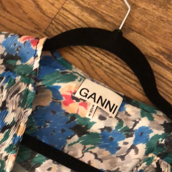 Ganni Floral Pleated Georgette Dress EUC - Picture 6 of 9